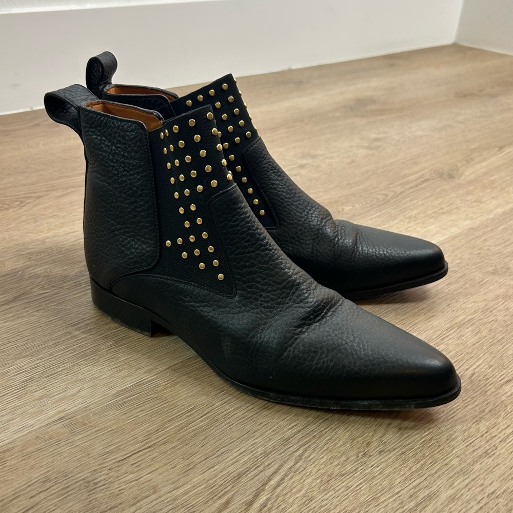 Chloe Black Leather Studded Ankle Boots